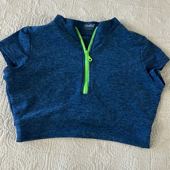 Bombshell Sportswear Tops - Medium Blue Bombshell Crop Muscle Top